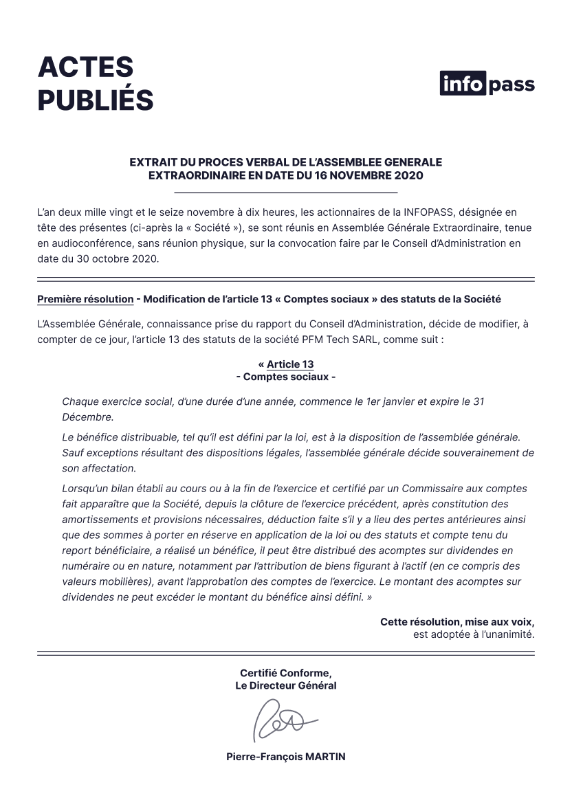 Document Actes d’entreprise : consulter les documents juridiques