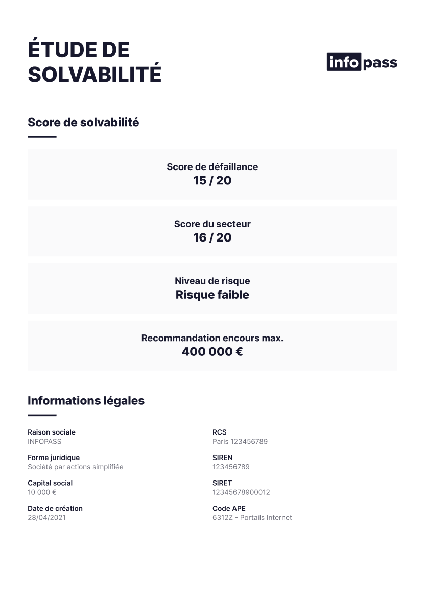Document Étude de solvabilité d’entreprise : analyse fiable