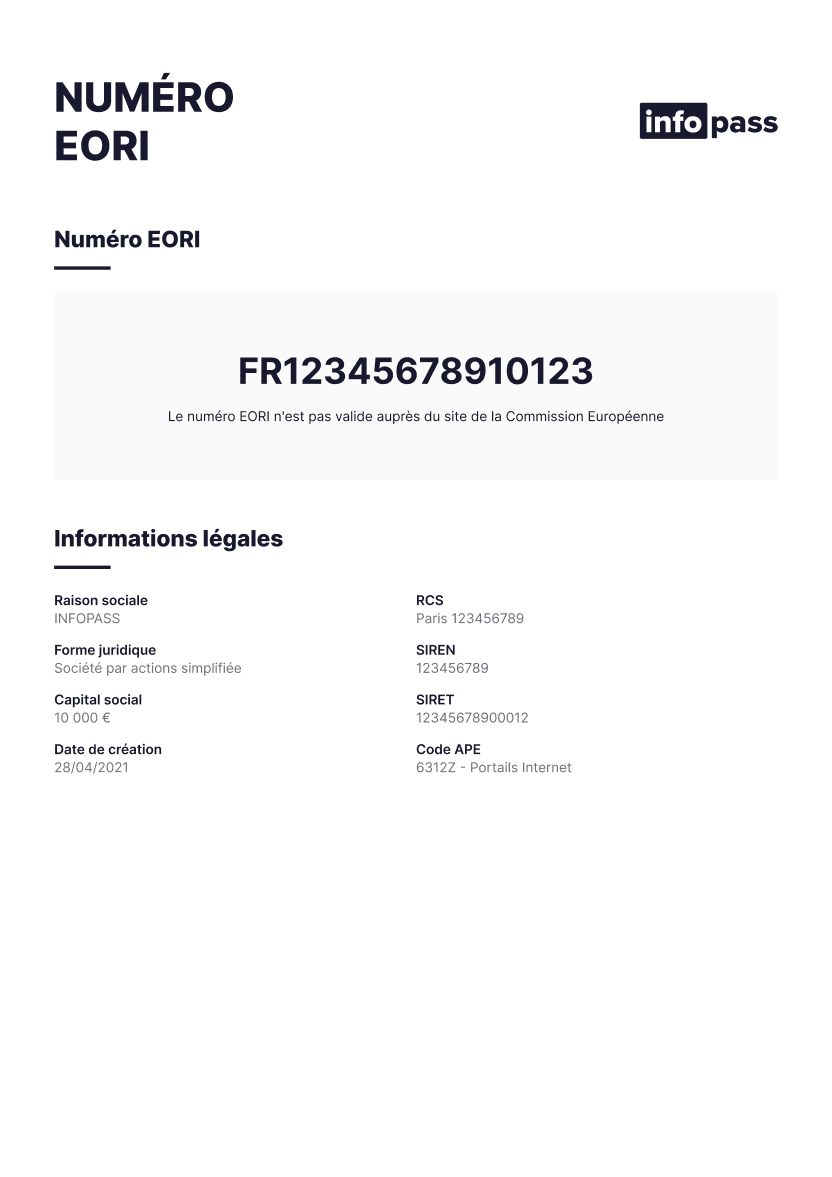 Document Numéro EORI : définition, utilité et vérification