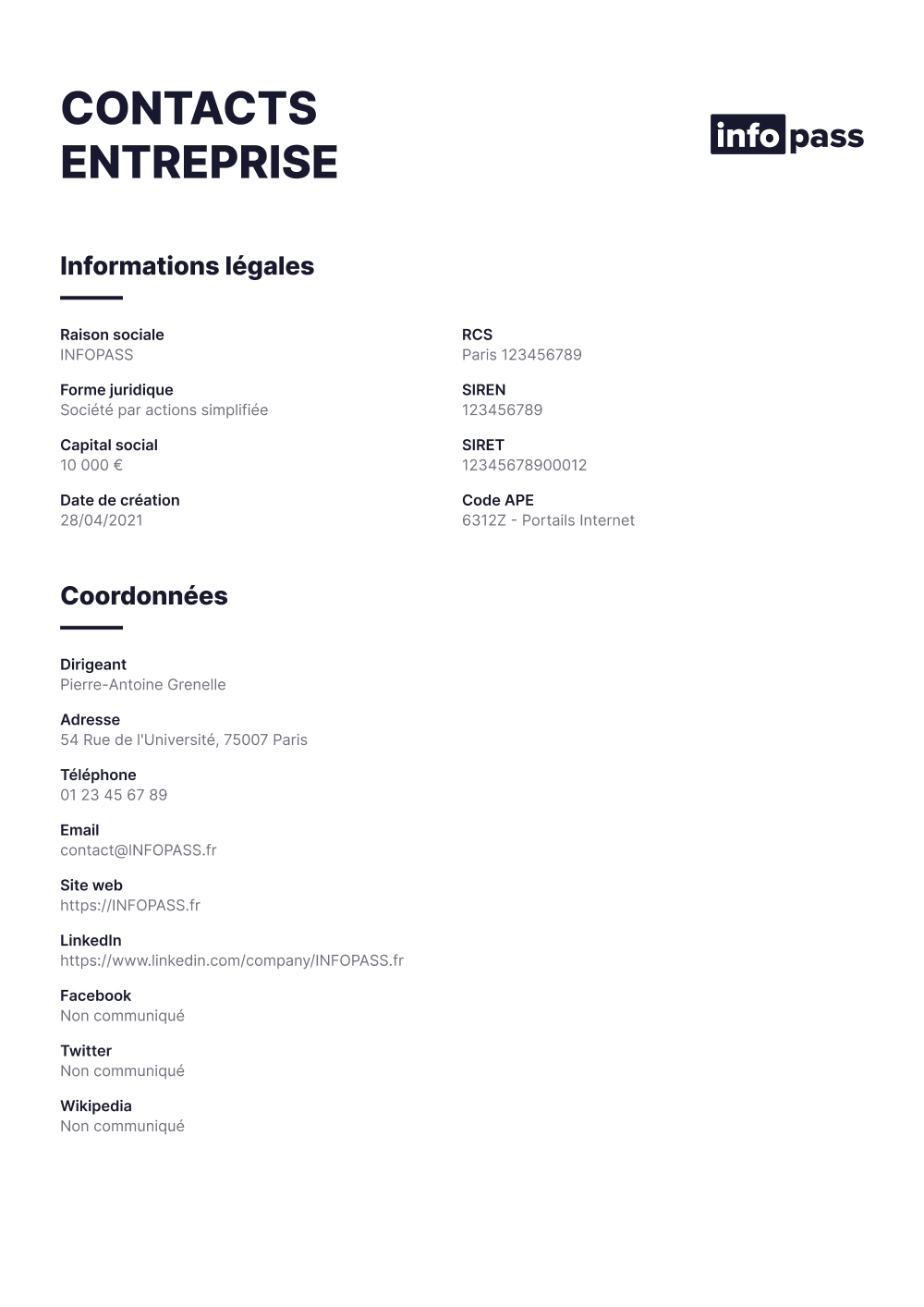 Accédez aux contacts d’entreprise pour qualifier vos relations d’affaires